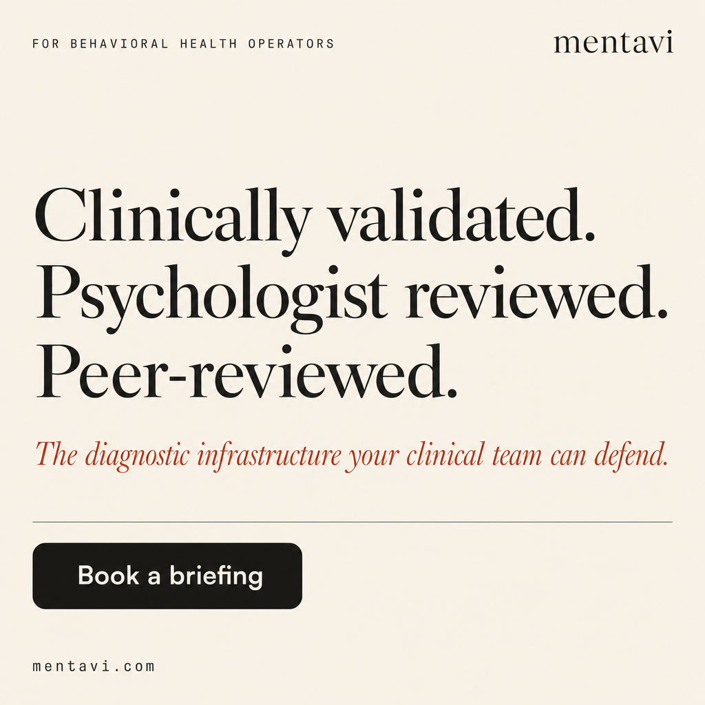 Mentavi B1 — Clinically validated. Psychologist reviewed. Peer-reviewed.